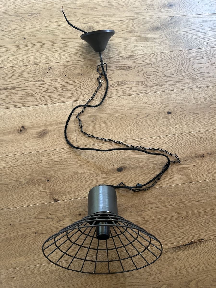 Lampadari & plafoniere: Industrial style ceiling lamp with cage shade, black – Usato da Mettendorf TG venduto da flyingfinn 1
