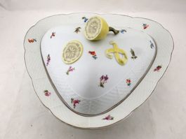 Légumier triangulaire Herend citron Porzellan terrine