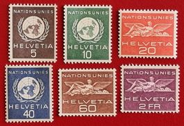 D VII DIENST ONU GENEVE UNO GENF 22 - 27 1955** POSTFRISCH