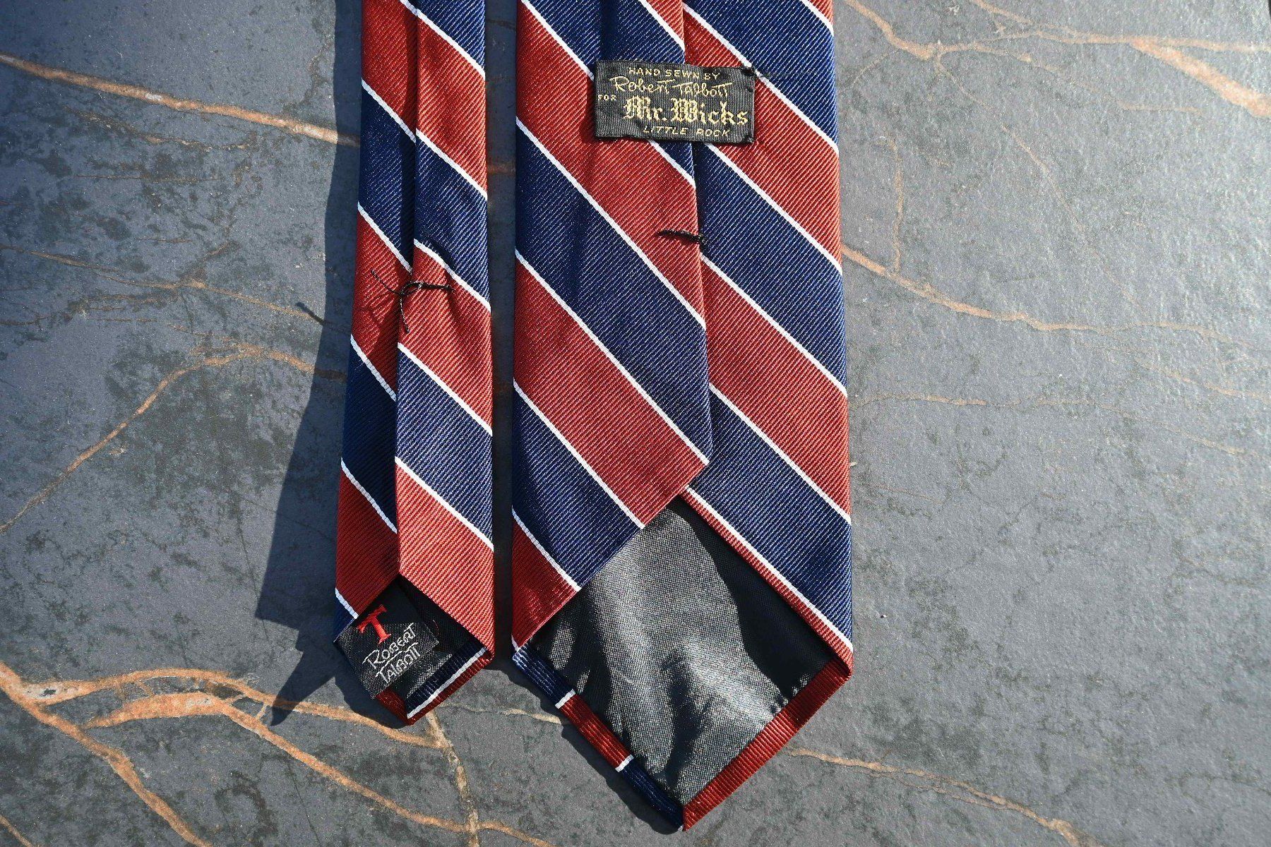 Cravatte: Robert Talbott regimentale Marineblaue rote Seidenkravatte – Usato da Brugg AG venduto da rlc_f55r 3