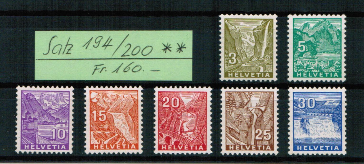 Tutti i francobolli: Satz Nr.194-200 ** postfrisch – Nuovo (secondo la descrizione) da Bern venduto da peri02