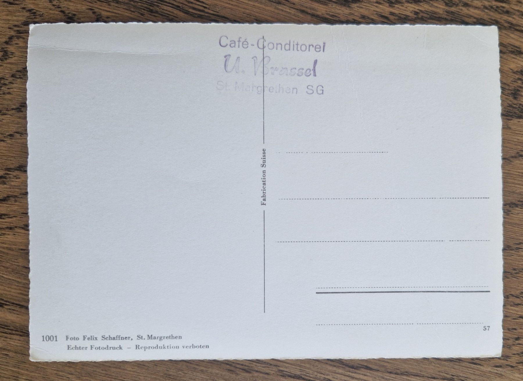 Cartoline postali: St. Margrethen, Stempel: Café-Conditorei U. Brassel – Usato da Ebikon venduto da Donar50 2