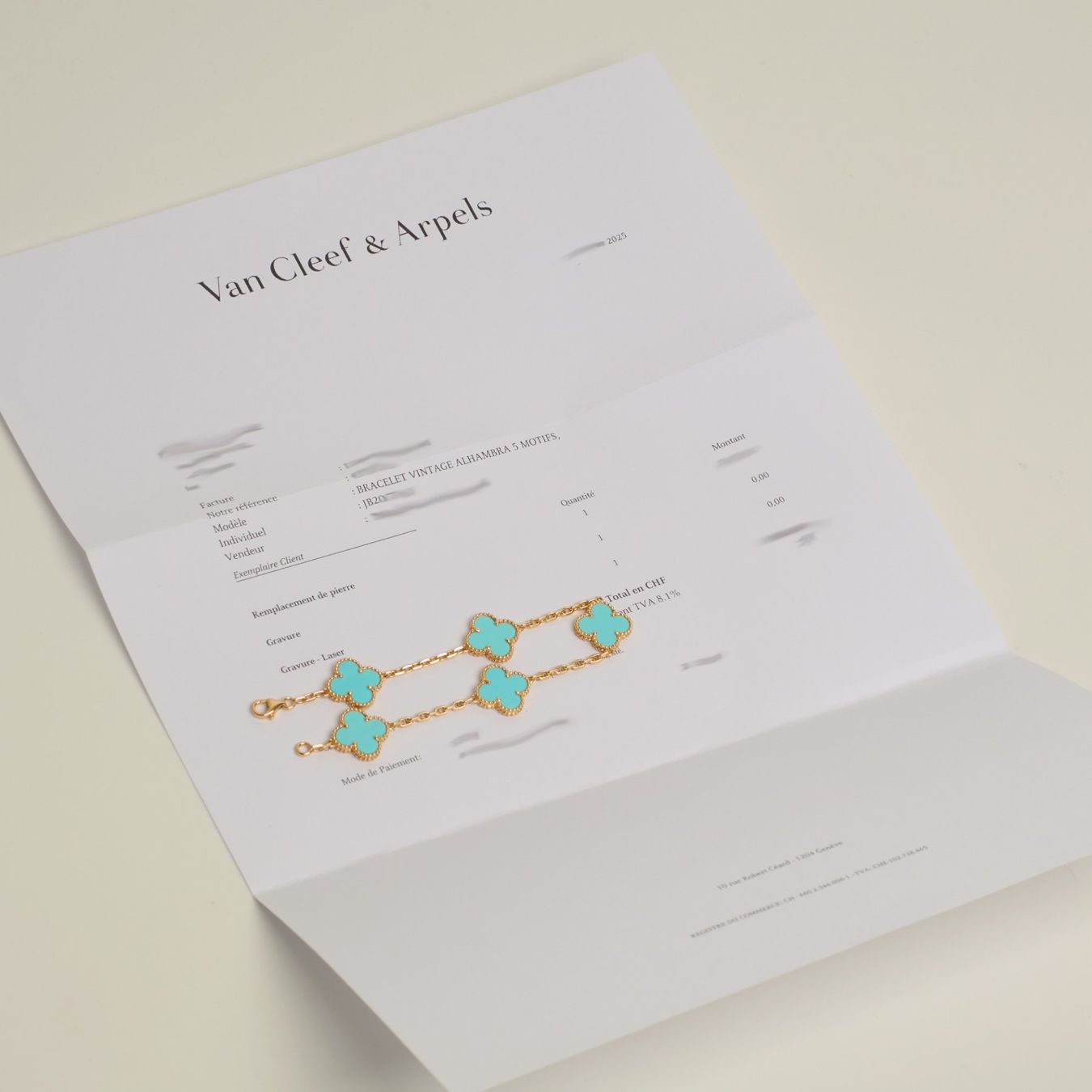 Van Cleef Bracciali & Braccialetti: Authentique Bracelet VAN CLEEF ARPELS Alhambra turquoise – Nuovo (secondo la descrizione) da Carouge GE venduto da TLD 6