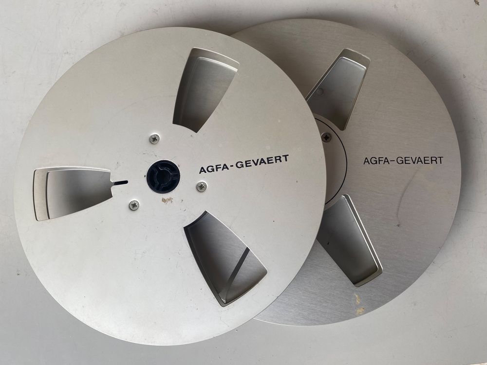 2 Bobines Revox AGFA GEVAERT PEM 468 - Aluminium 26,5 Cm - 1/4" - Occasion (taches)
