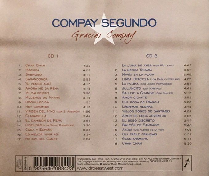 CD: Compay Segundo – Gracias Compay – Usato da Grüningen venduto da azulverde 1