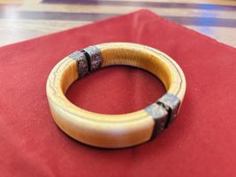 Elegante bracciale vintage in AVORIO e argento lavorato