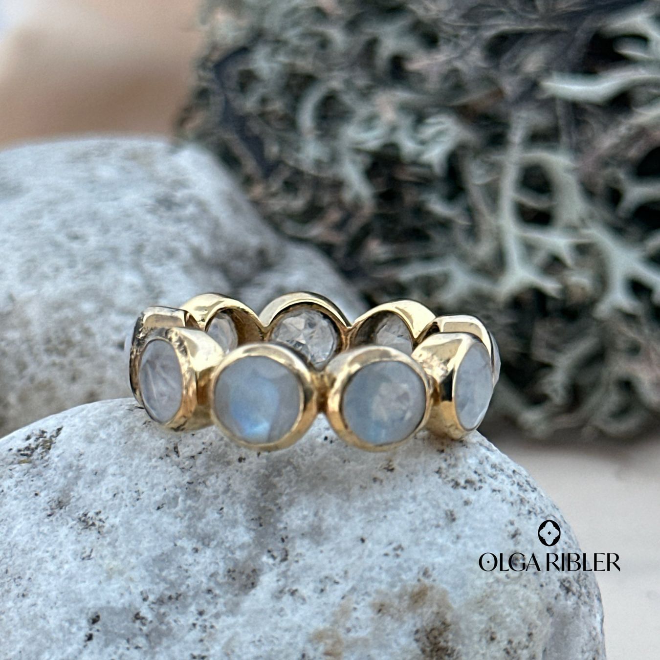 Olga Ribler Bagues: Memory Silber Ring 925 Mondstein Gr 57 – Neuf (Voir description) à Luzern par Schmuckoutlet 1