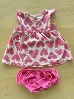 Babykleid Gr 68, weiss mit rosa Herzen und Unterhose