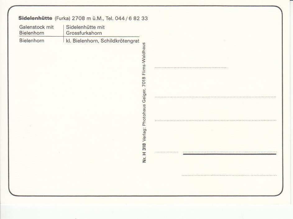 Ansichtskarten: Sidelenhütte um 1995 – Gebraucht aus Bürglen TG von StampGraf 1