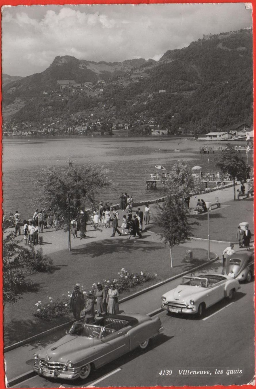 Cartoline postali: VILLENEUVE les quais - Oldtimer, Auto – Usato da Jona venduto da philajona