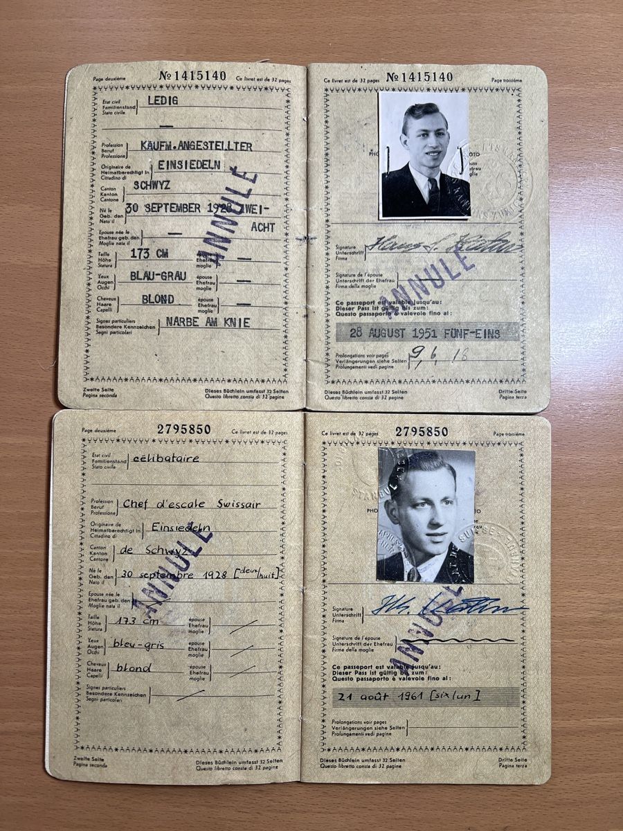 Documenti: 2 alte Schweizer Pässe mit Stempeln – Usato da Riehen venduto da  1