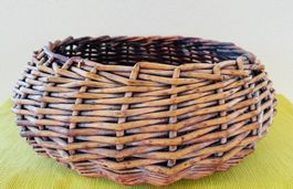 Rattan Korb Schale rund 38x16 (Lounge-Feeling) Naturakzent