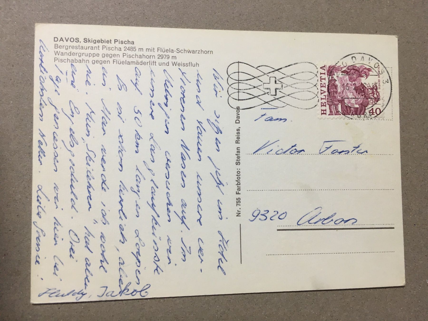Cartoline postali: AK Davos Skigebiet Pischa 1979 – Usato da Küttigen venduto da Melisch1000 1