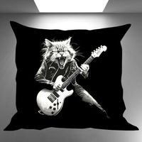 🎸 Rockstar Cat Kissenbezug – Punk für dein Sofa 🐾
