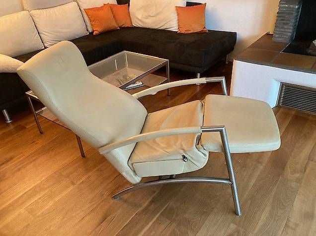 Poltrone: Relax-Sessel aus beigem Leder – Usato da Bertschikon Gossau venduto da Juan1001 2
