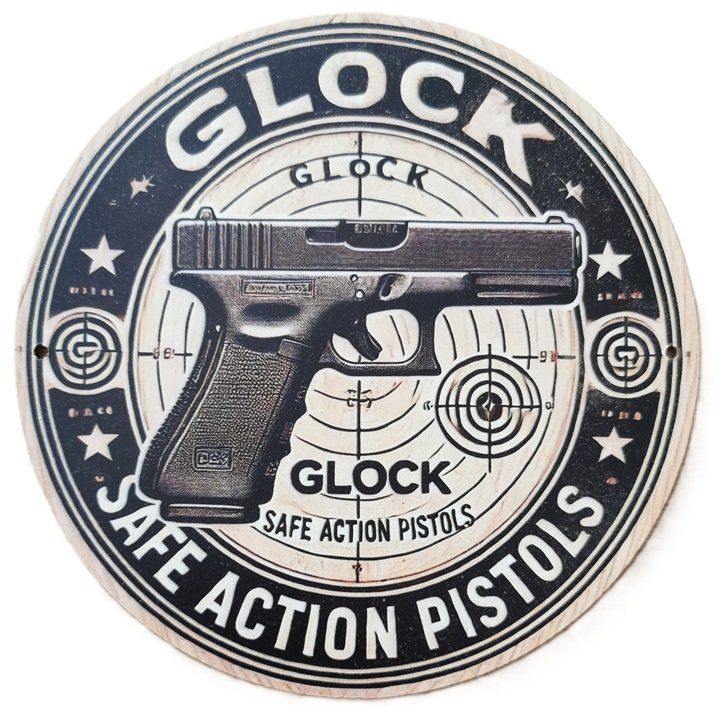 Schilder: GLOCK - Holzschild  (neu/OVP) – Neu und originalverpackt aus Wilen b. Wollerau von morethanmusic