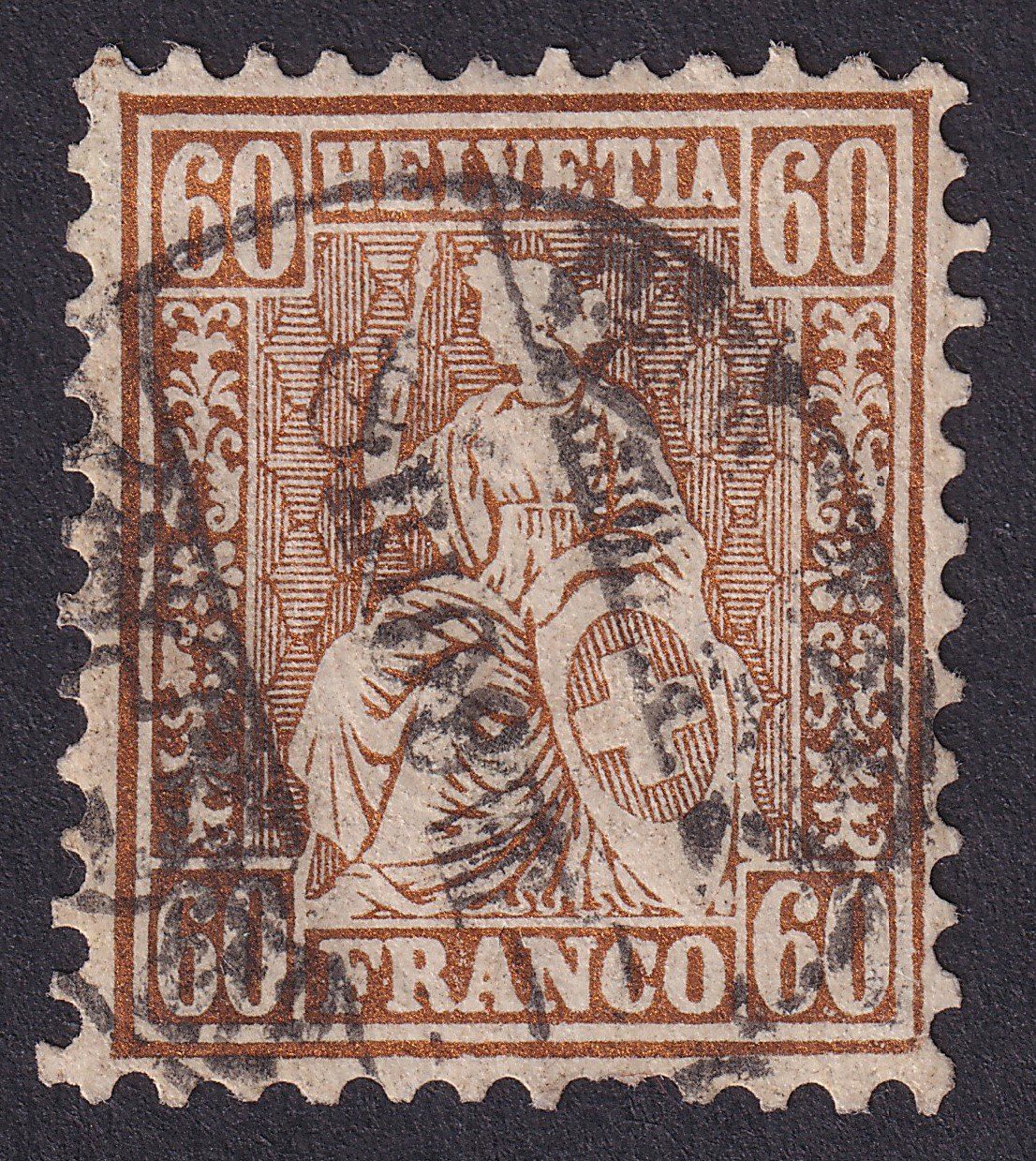Tutti i francobolli: Nr. 35 mit Vollstempel, Kat: 275.- – Usato da Ebikon venduto da SilvioFreund