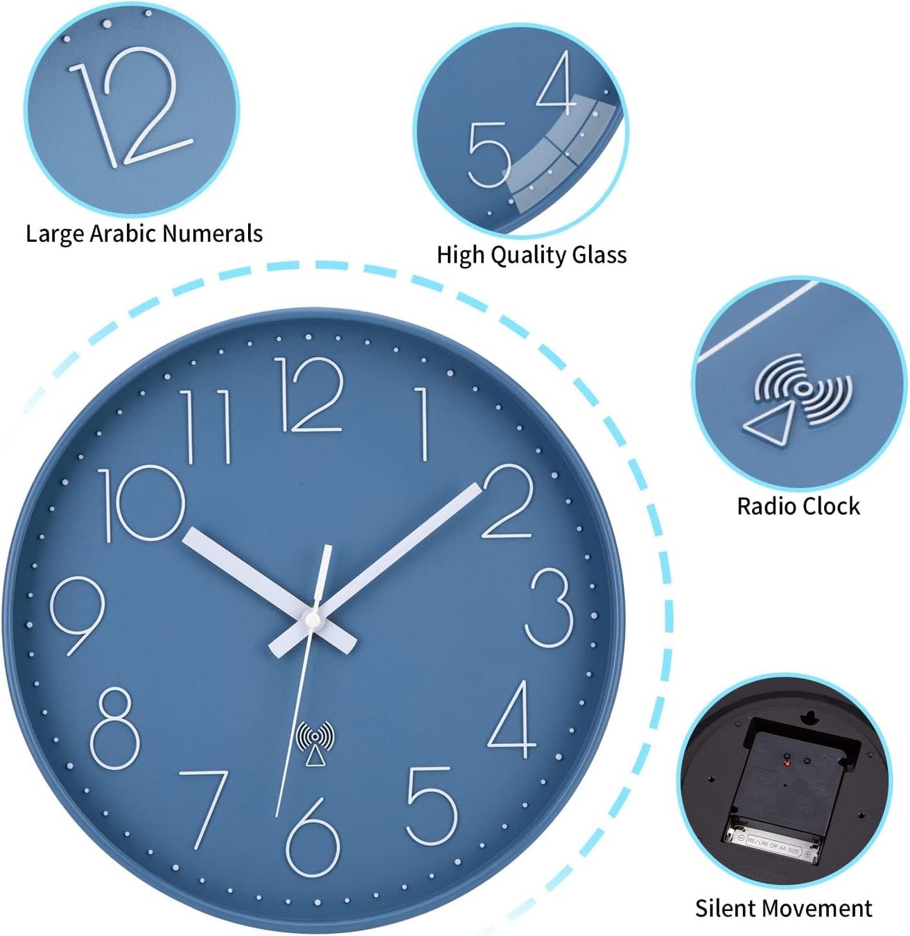 Orologi da terra & Orologi da parete: Funkuhr Wanduhr Ohne Tickgeräusche – Nuovo e nell'imballaggio originale da Nuglar venduto da SaleRitter 4