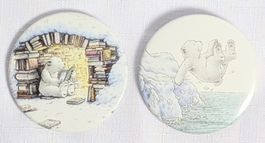2x Der kleine Eisbär - Button - Pin - Hans de Beer