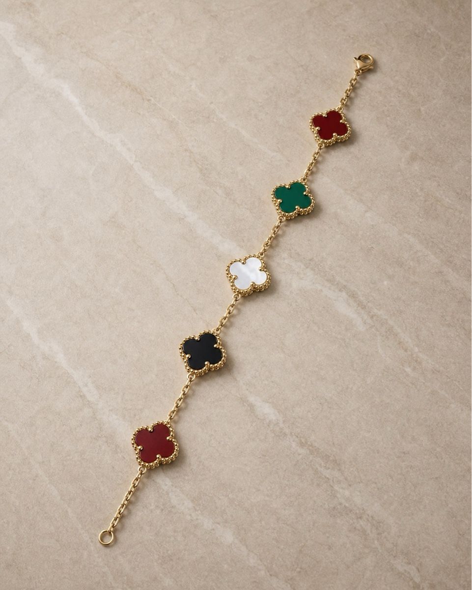 Bracciali & Braccialetti: Edelstahl Armband vierblatt – Nuovo e nell'imballaggio originale da Oberhasli venduto da Duabelle_official