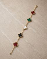 Edelstahl Armband vierblatt