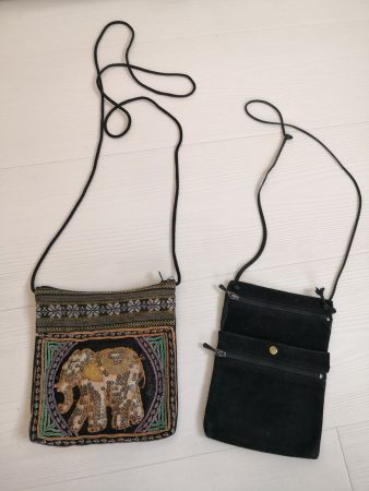 🤩2 STK: BEUTEL-TASCHEN WILDLEDER & ELEFANT-STICKEREI
