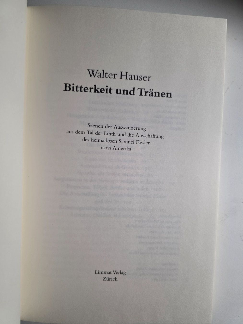 Libri: Walter Hauser - Bitterkeit und Tränen - 1995 Samuel Fässler – Usato da Walterswil BE venduto da Lonitti 9