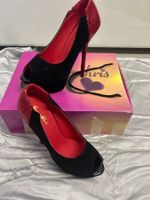 Plateau Stiletto schwarz rot Pumps Gr 38 Neu