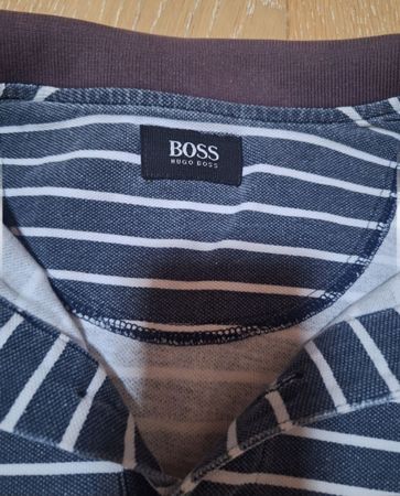 Polo Boss Hugo Boss rayé bleu blanc utilisé xxl