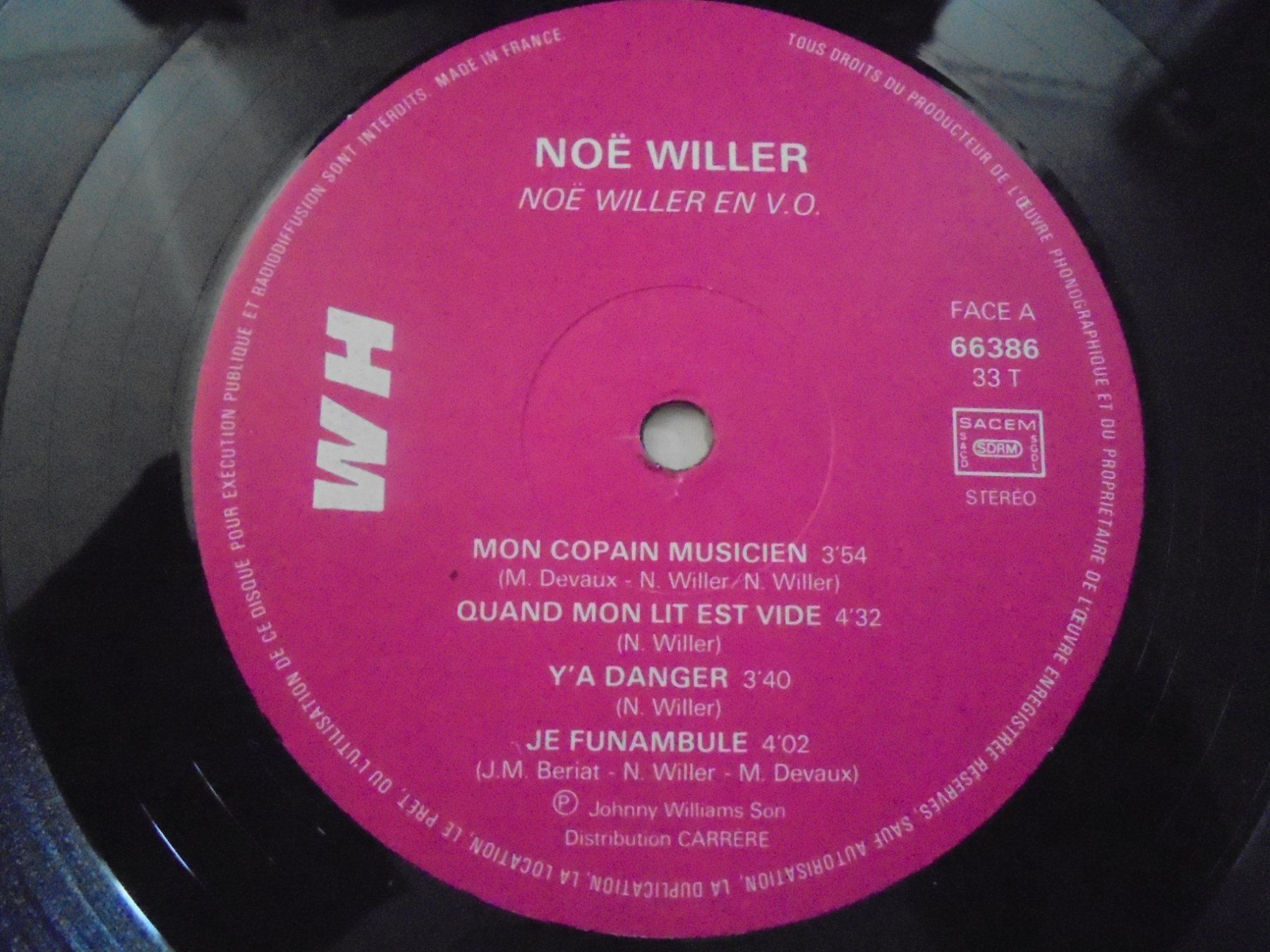 Dischi in vinile: Noé Willer " En Version Originelle " Synth-Pop / Disco – Usato da Crissier venduto da Promopost 2
