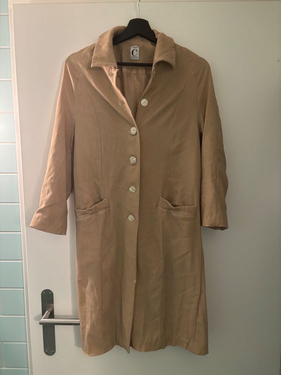 Damen Samtmantel Gold - Langer Windbreaker Für Frühling & Herbst