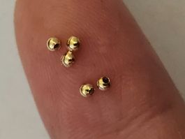 1000x 2mm 304 Edelstahl Kugeln golden zwischen Perlen Kette