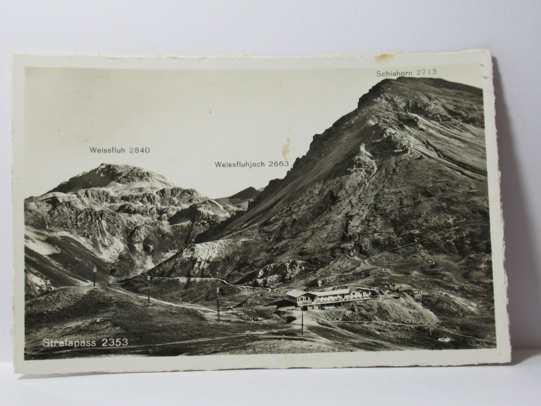 Ansichtskarten: Strelapass , Berghaus  1933 – Gebraucht aus Grenchen von Bluemchen1900 1