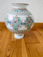 Handbemalte Blumenvase aus Marmo, Vintage Look, Rarität
