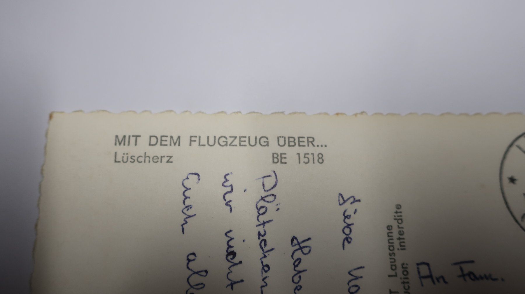 Cartoline postali: Mit dem Flugzeug über Lüscherz. 1963 – Usato da Cormoret venduto da Pascalll2001 5