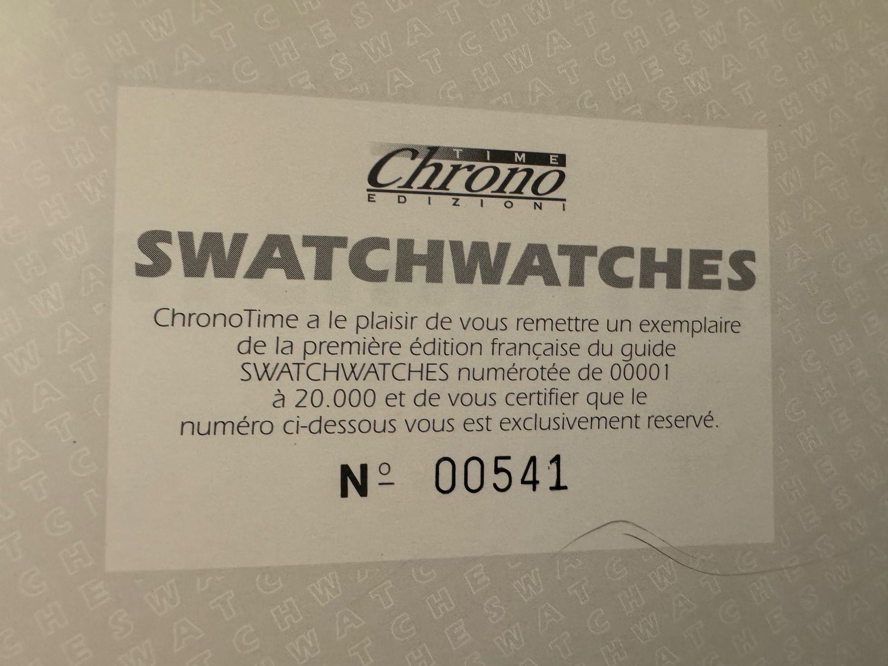 Libri: Swatch Watches EDITION FRANCAIS NUMEROTEE – Usato da Zumikon venduto da Camcam5678 1