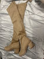 Overknie Stiefel beige Neu Gr 39