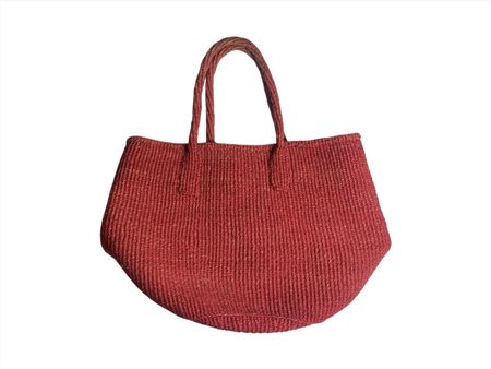 Sommerliche Handtasche aus Naturfasern, Rot, gut erhalten