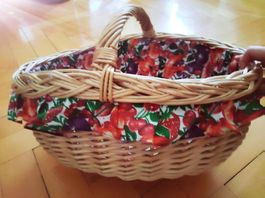 Grand panier osier picnic ou décoration 
