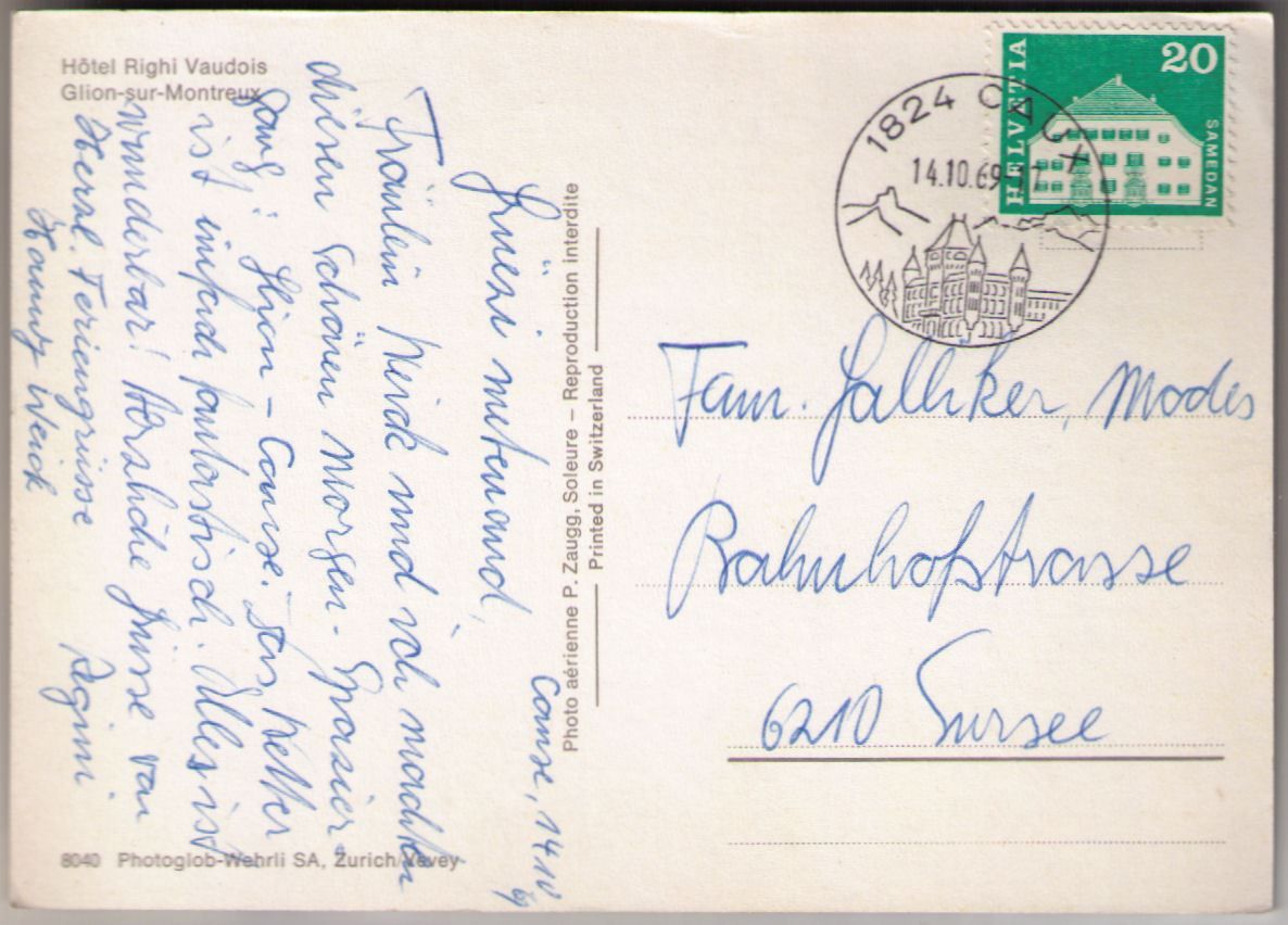 Cartoline postali: Montreux - Glion – Usato da Binningen venduto da Mountainrider 1