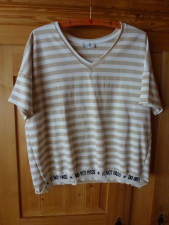 Shirt, Marke ipsy - Beige/Weiss - Grösse L