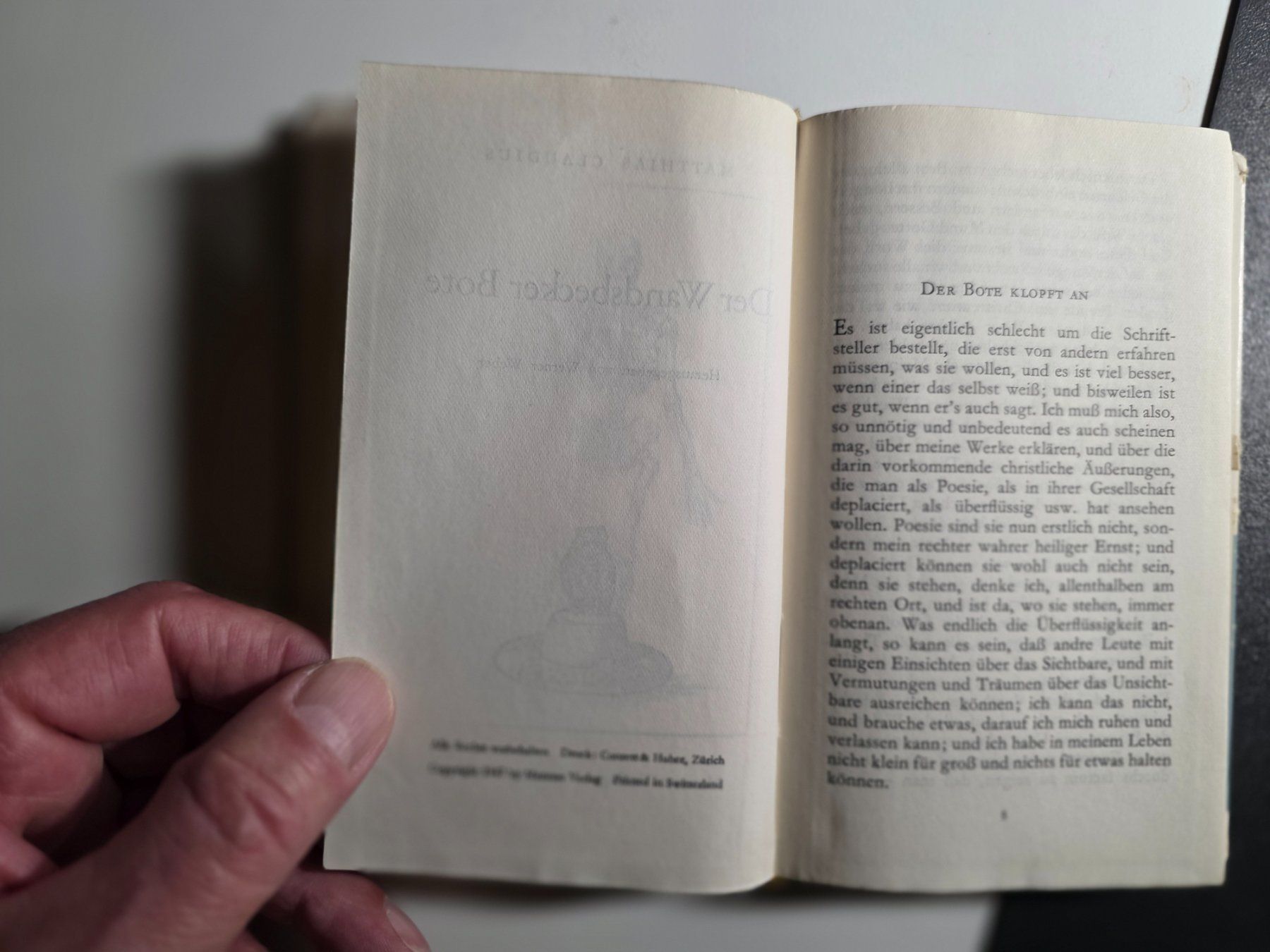 Libri: Matthias Claudius - Der Wandsbecker Bote - 1947 – Usato da Walterswil BE venduto da Lonitti 4
