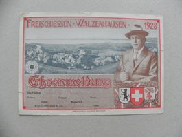 Karte Schützenfest Ehrenmeldung Walzenhausen Appenzell 1928