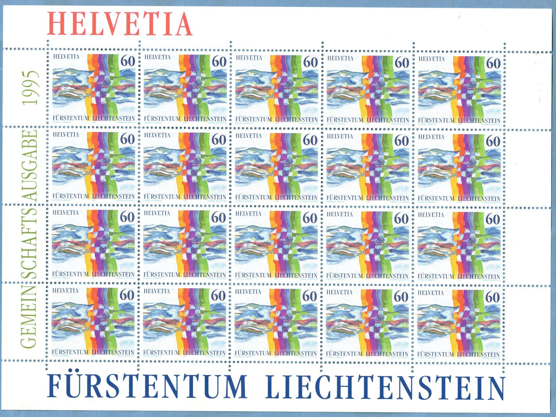 Tutti i francobolli: Klein-Bogen  1995  GA  Schweiz/Liechtenstein   postfrisch – Nuovo (secondo la descrizione) da Mellingen venduto da Ginger