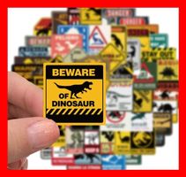 Dinosaurier Warnungen Wanrschilder T-Rex 50 tlg Stickerset