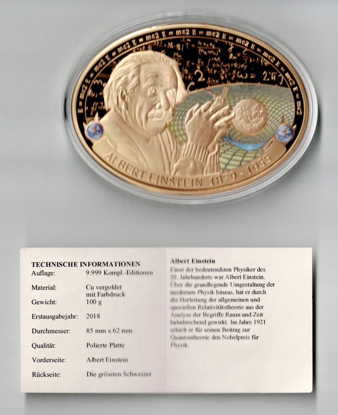 Medaillen: Albert Einstein_1879 1955_Zertifikat_00693 – Neu (gemäss Beschreibung) aus Hombrechtikon von Fraese01 1