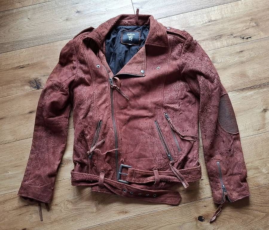 Jacken: wunderschöne seltene bordeaux Herren-Bikerlederjacke XL – Gebraucht aus Rickenbach SZ von Pinguin73