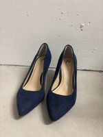 Absatzschuh Blau Wildleder Gr. 38