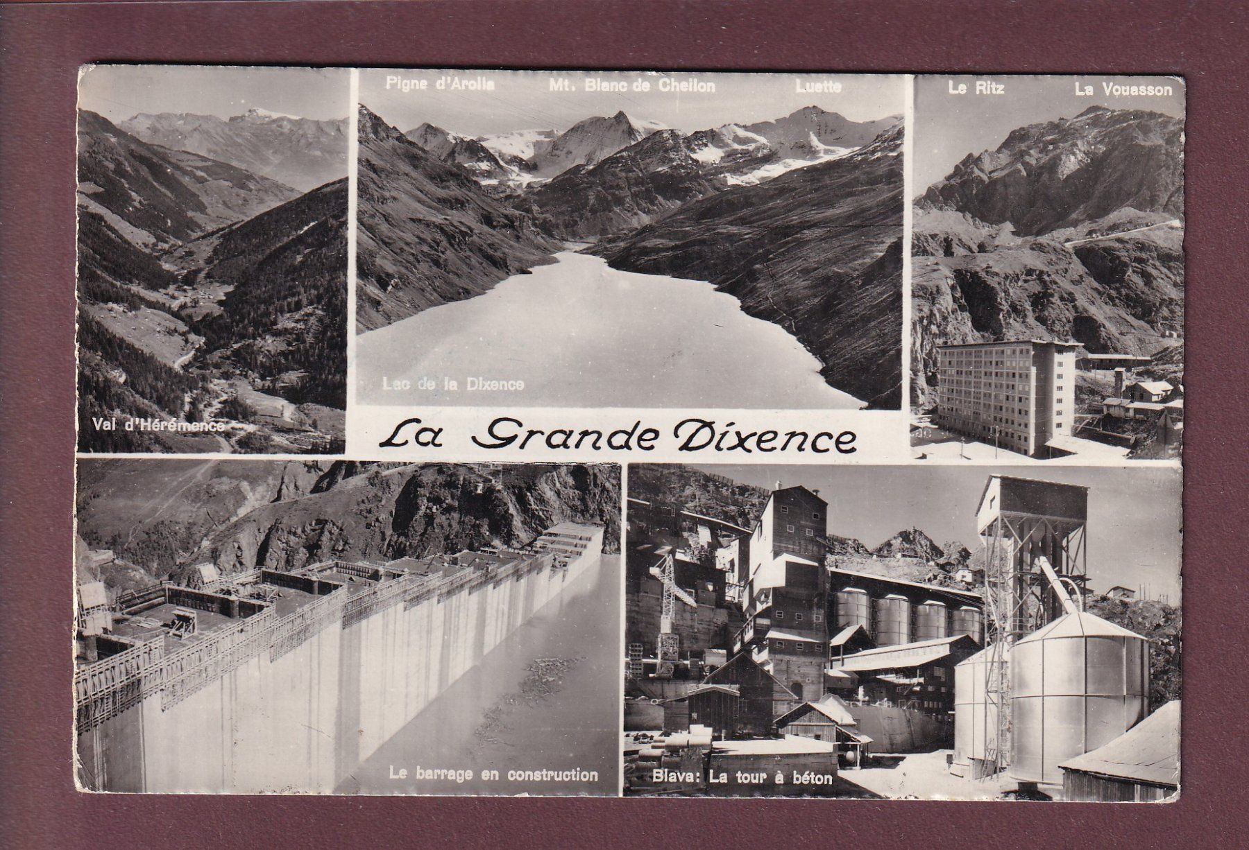 Cartoline postali: La GRANDE DIXENCE - 5 images – Usato da Pully venduto da nicecards