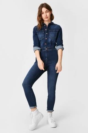 Jumpsuit Jeans Denim Stretch von C&A Gr. 34 / XS - 240518